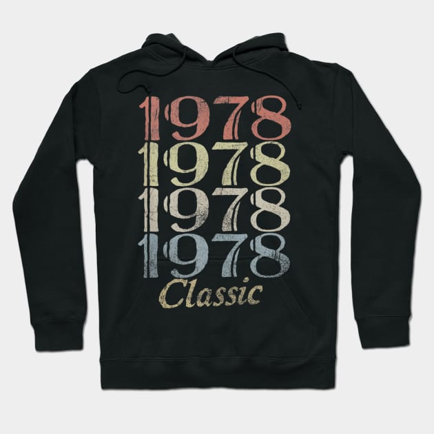42nd Birthday Gift 42 Years Old Retro Vintage 1978 Classic Hoodie by bummersempre66